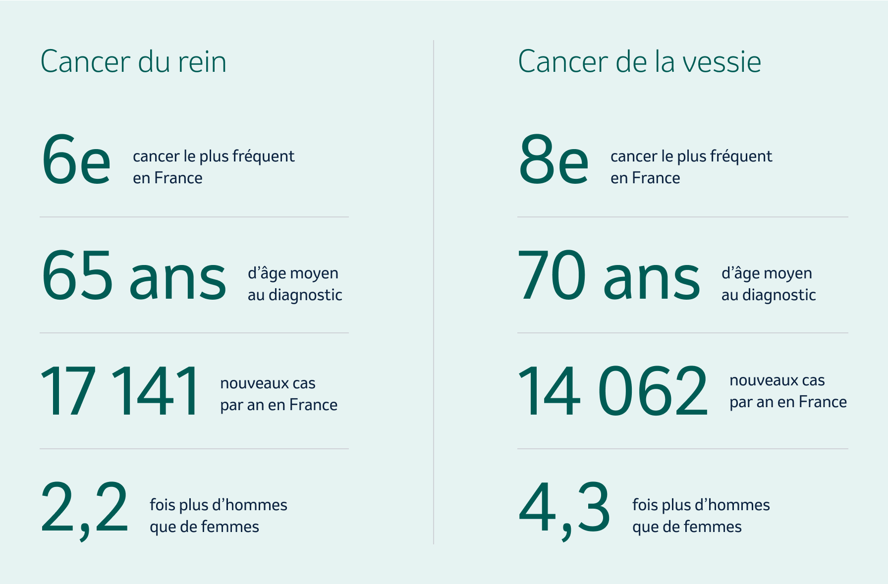 Les cancers génito-urinaires en quelques chiffres